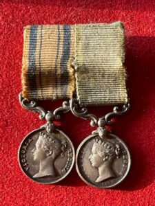 South Africa Medal 1853 & Crimean War Medal. A good pair of contemporary miniatures