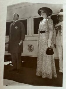 LINLITHGOW. A good portrait of the Viceroy and Vicereine ariving on the royal train at Gwalior , circa early 1940s