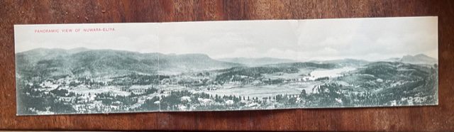 Nuwara Eliya. A three part folding postcard of the Hill Station in Ceylon, now Sri Lanka